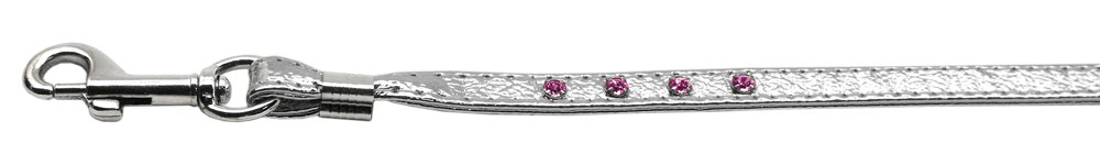 Color Crystal Leash Silver w/ Pink Stones Silver Hardware